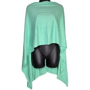 Caroline Grace Mint Green Alashan Cashmere‎ Blend Poncho Cape Dress Topper